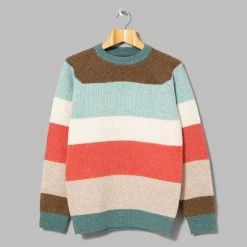 Beams Plus Crew Multi Stripe 5G